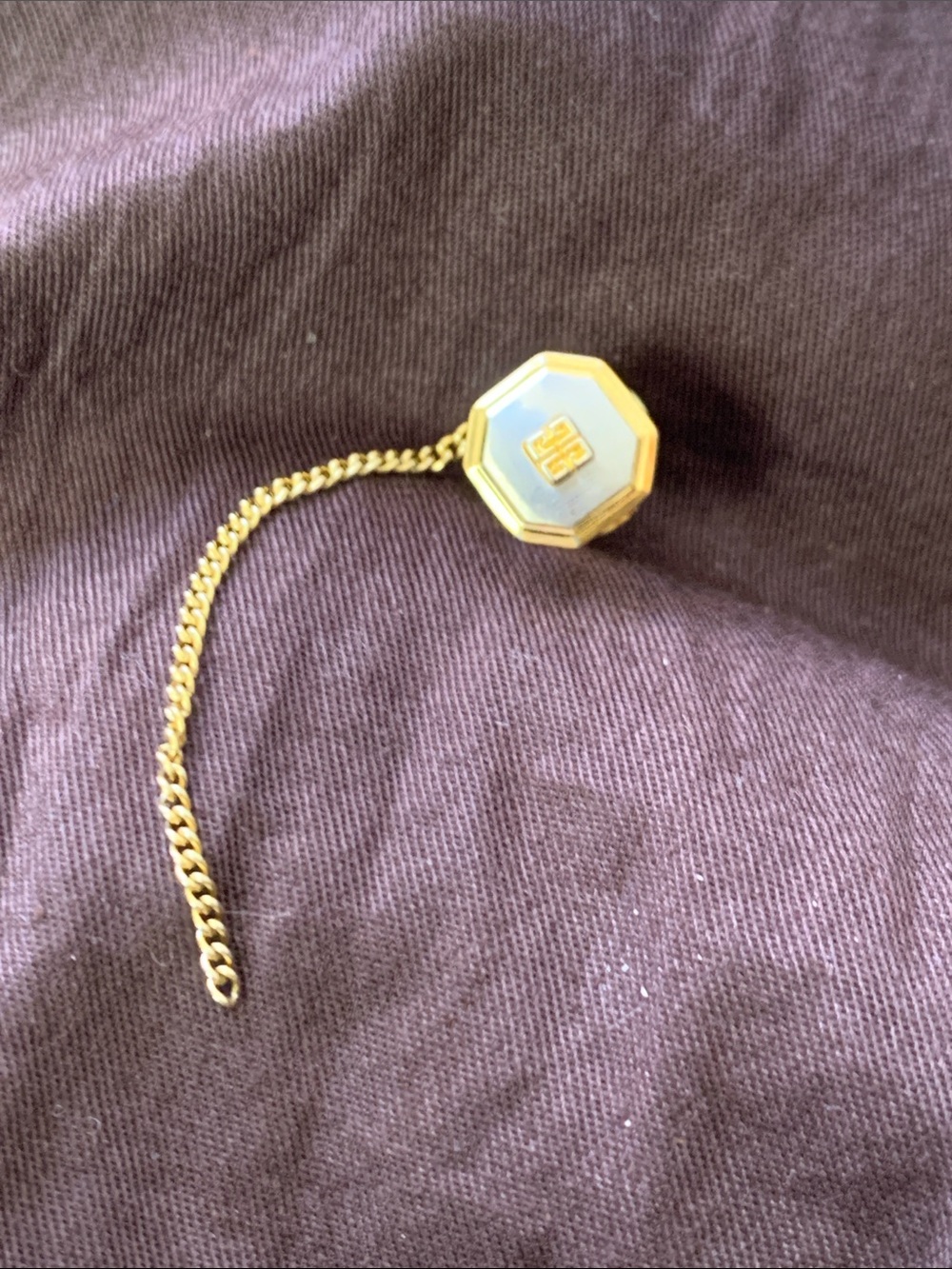 Givenchy Vintage Gold Silver Hat Tie Brooch Pin